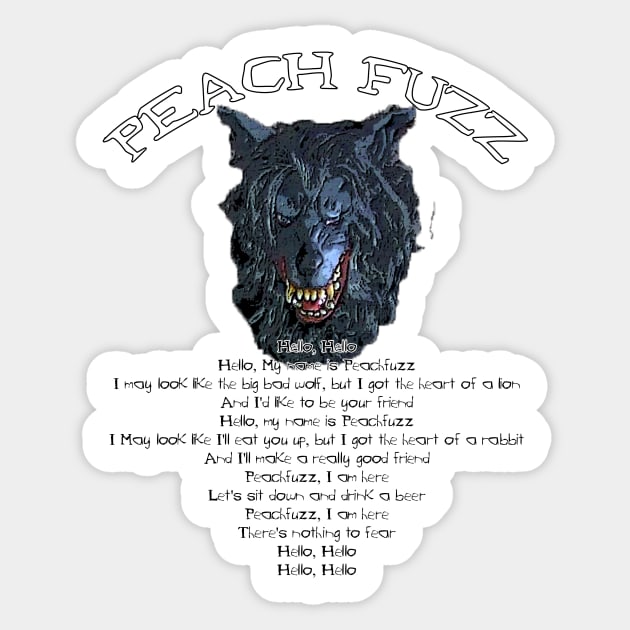 Peach Fuzz song Lyrics. Creep movie Sticker by HeardUWereDead